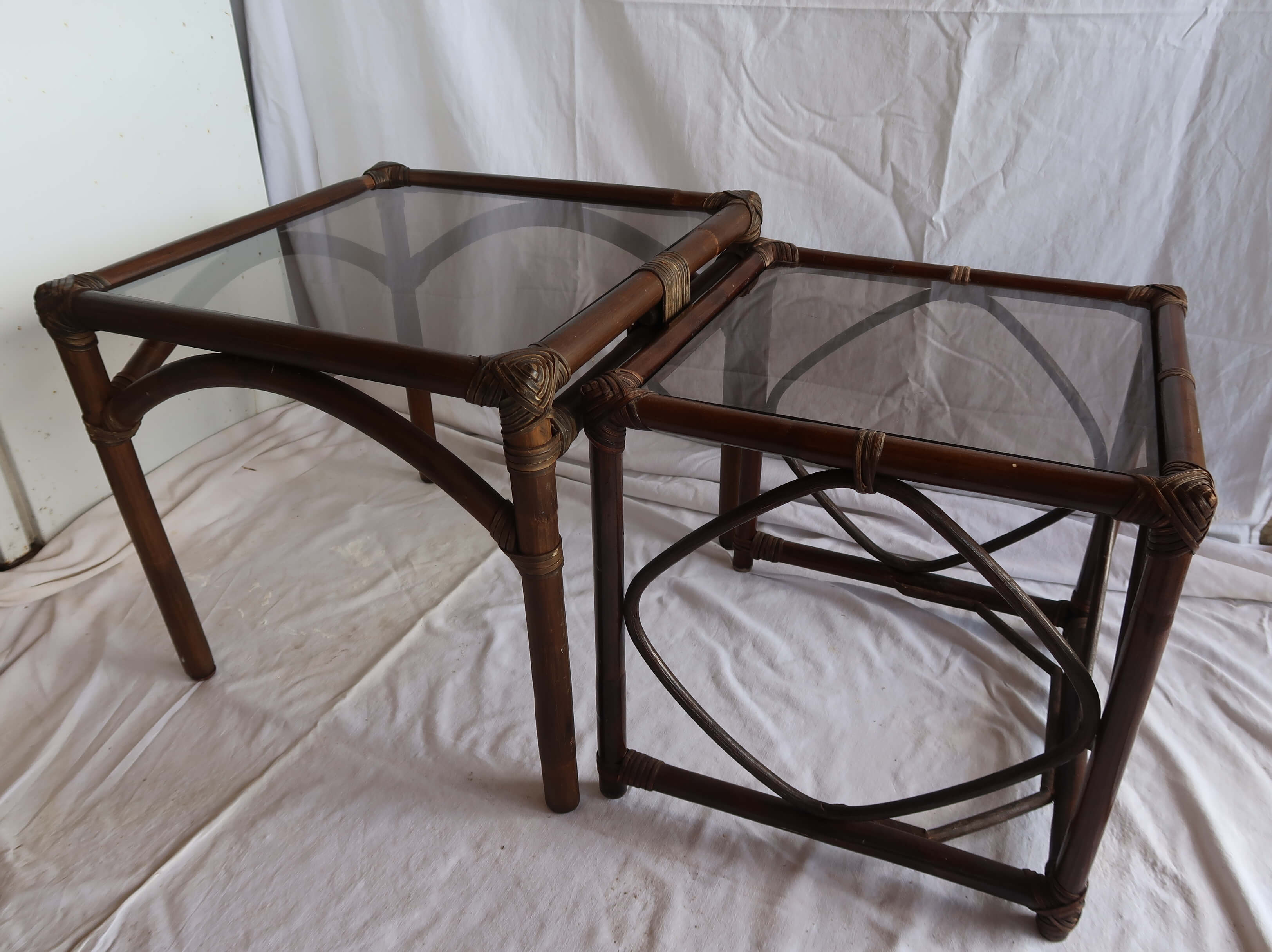 Rattan side coffee table