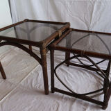 Table basse d'appoint en rotin