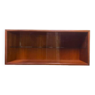 Small Scandinavian wall bookcase from the 1960s in teak.