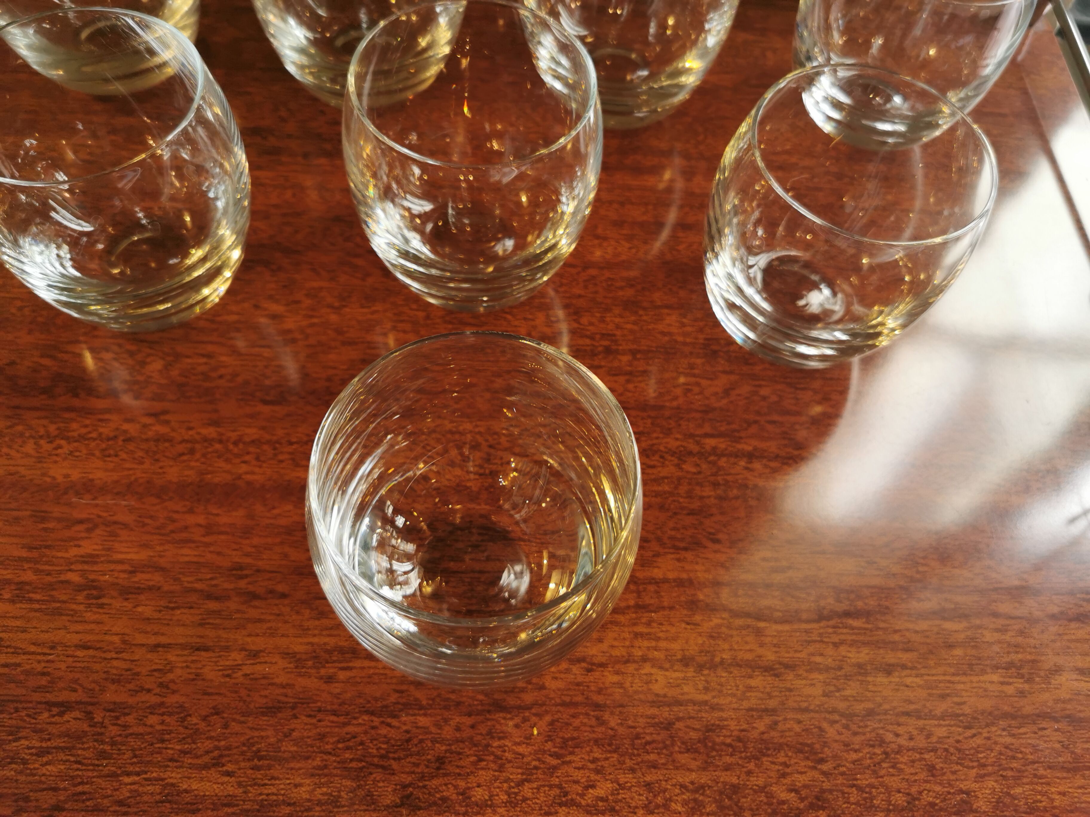 Set of 8 glasses vintage cups 70 ball shape