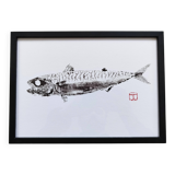 Framed Art Print, "Gyotaku of a Mackerel"