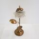 Vintage brass and glass flower lamp