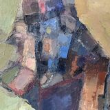 Vintage Modernist Swedish School Abstract Oil Painting