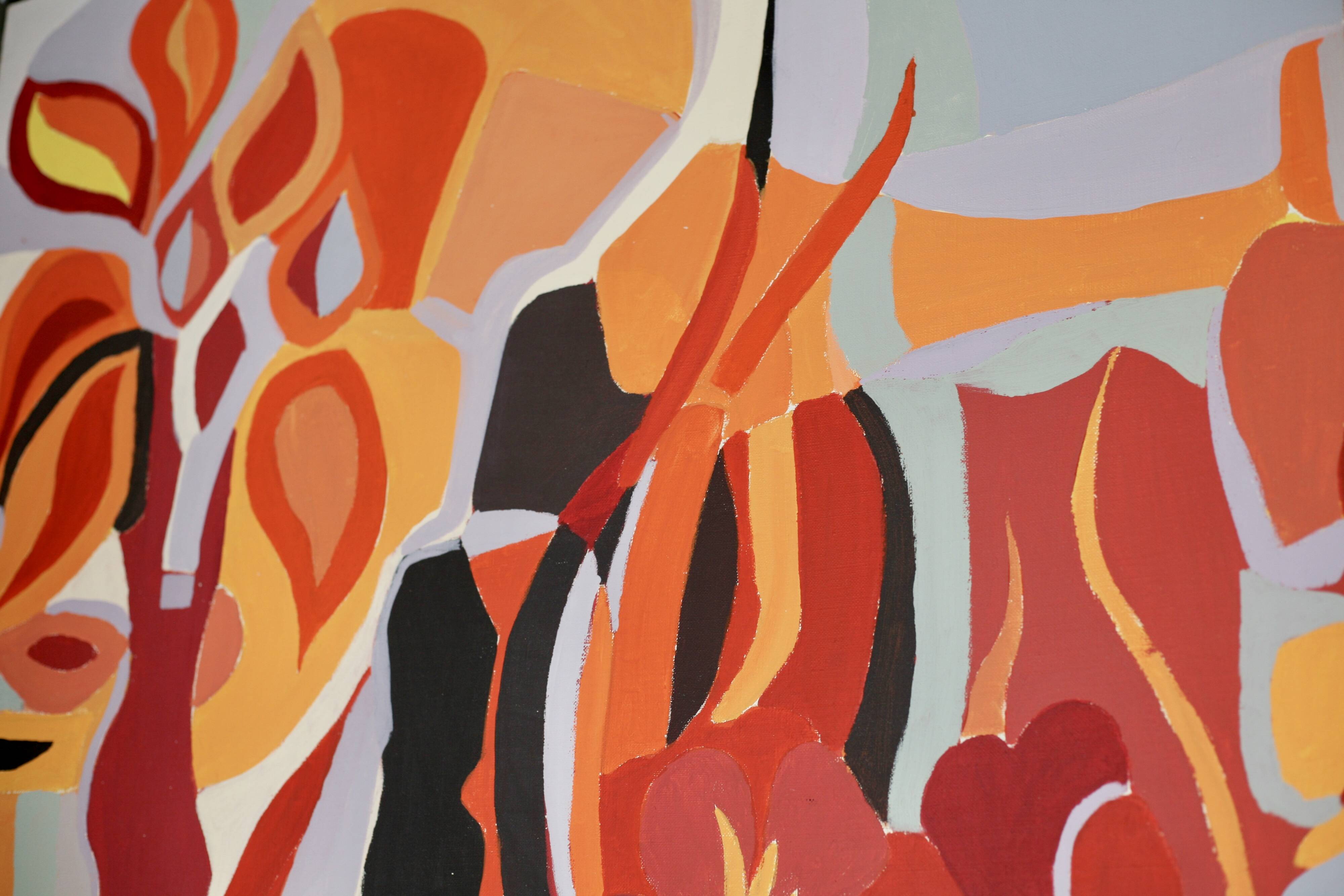 Psychedelic canvas, painting, 70s