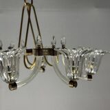 Venetian Murano Glass and Brass Chandelier Circa 1950