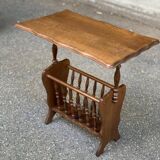 Magazine rack document holder in solid dark oak satin wood