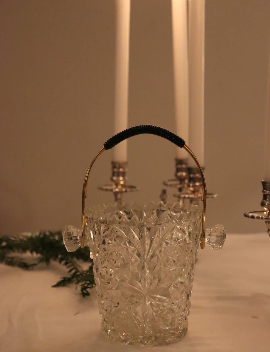 Pair of triangular 3-light candlesticks