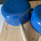 Series of cast iron pans Le Creuset bleues