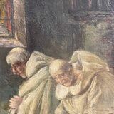 Toile de 1925, moines dans une église