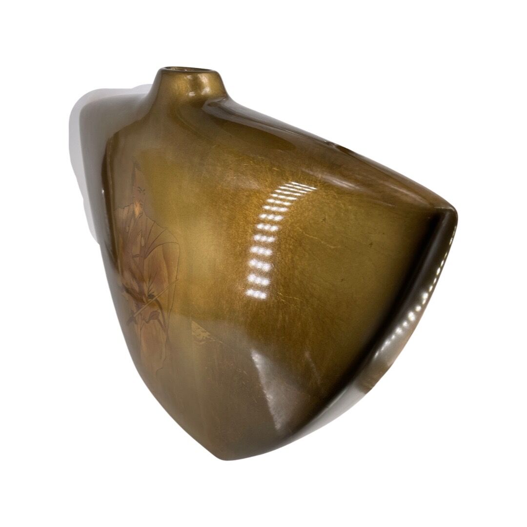 Gold Fail Porcelain Vase Yan Zehn Stork