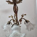 Bronze chandelier art deco 3 tulips