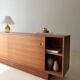 Danish mid-century teak sideboard with sliding doors