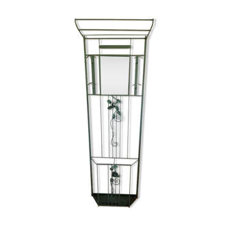 Old art nouveau iron coat rack 'verdigris'