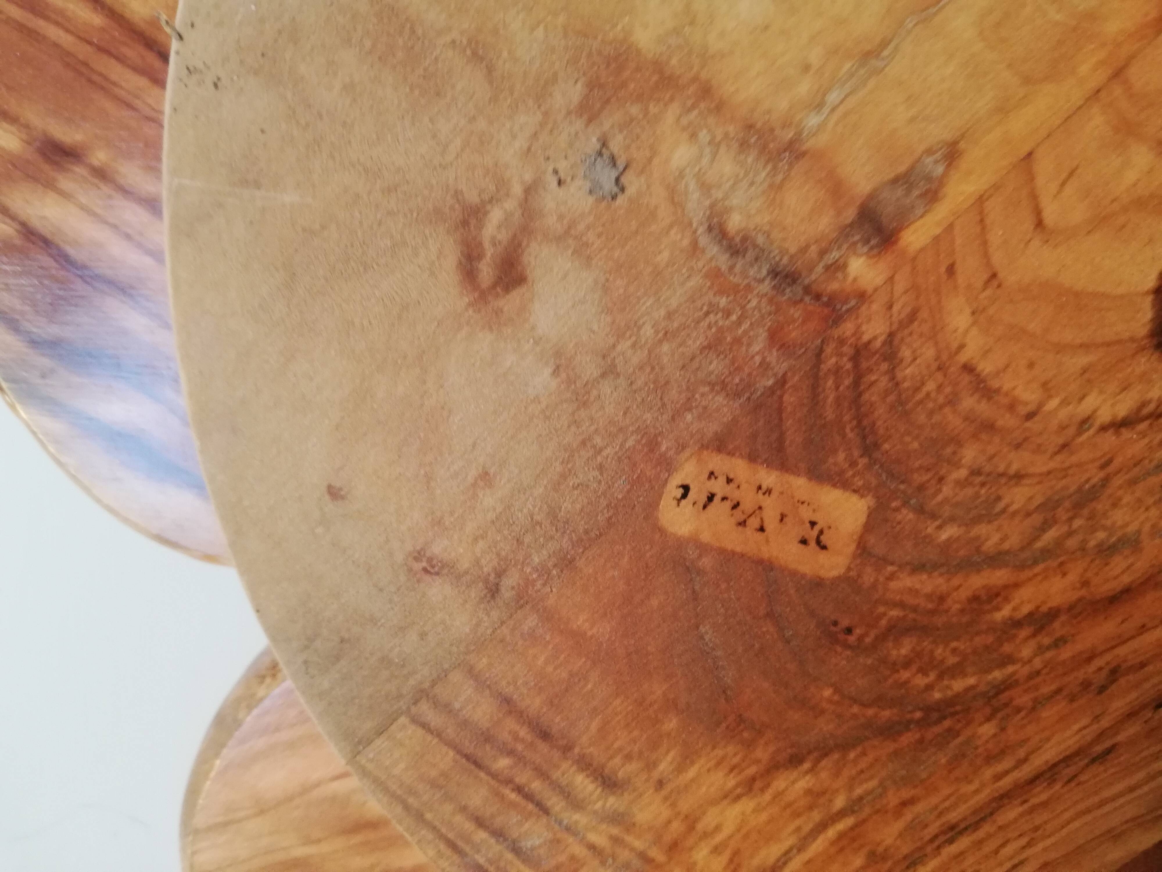 Servant appetizer tray teak scandinavian decoration empty pockets stamped