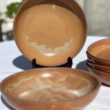 6 stoneware potter's soup plates