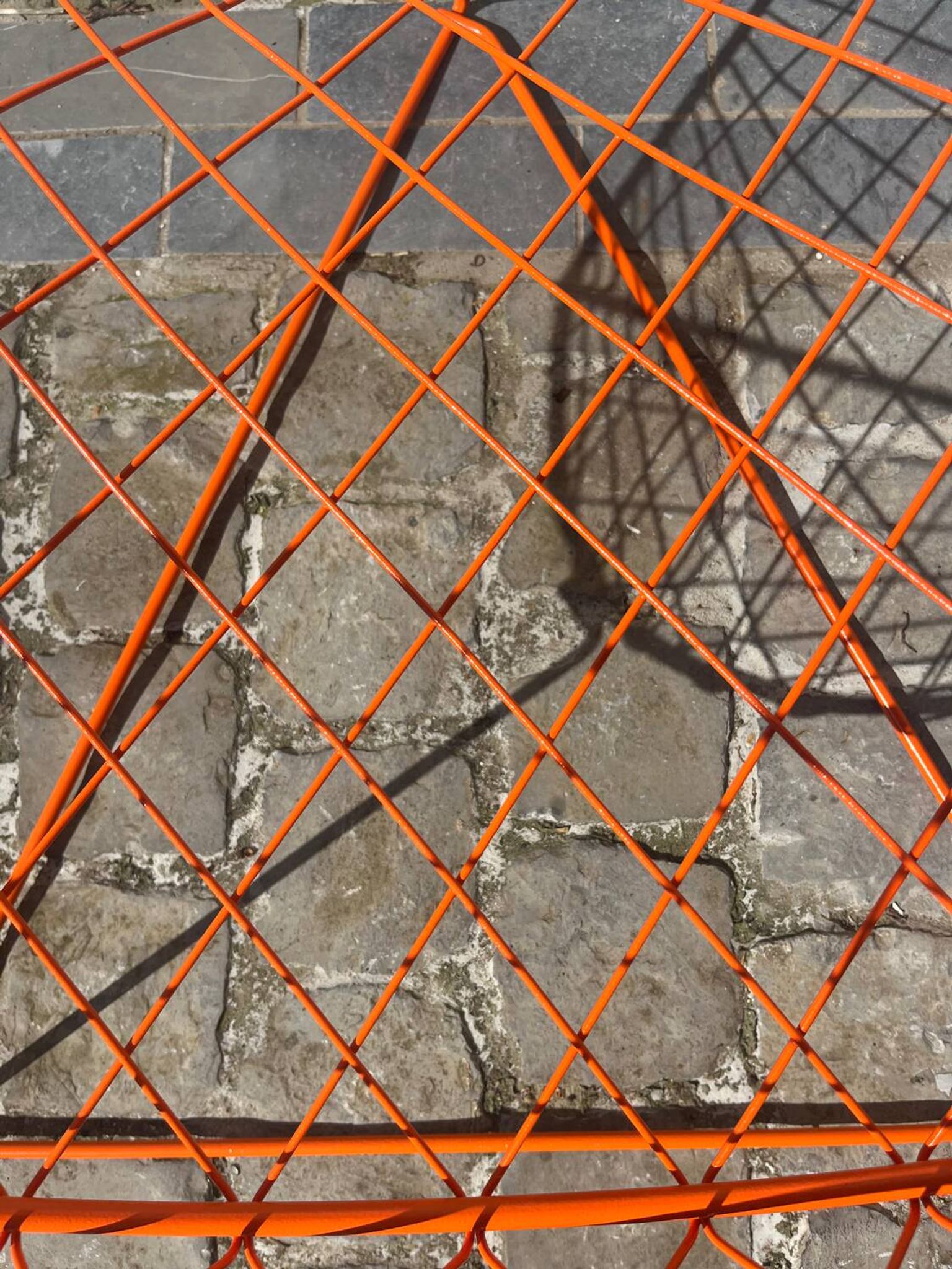 Orange lattice armchair