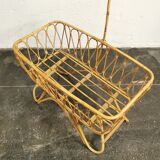 Baby cradle in vintage rattan