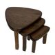 Set of 3 brutalist oak oval side or nesting tables minimalist design 1970s