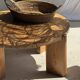Suspension or rattan lampshade in an elongated spherical shape, layered H80 D
