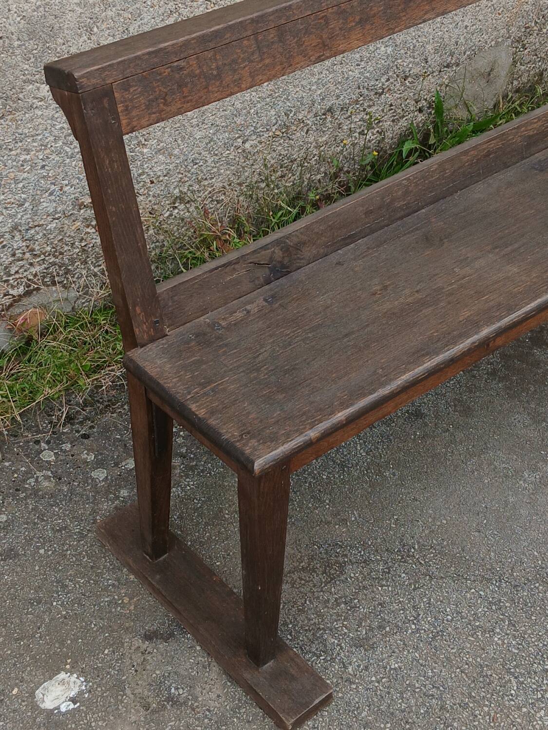 19th century oak church pew, 257 cm
