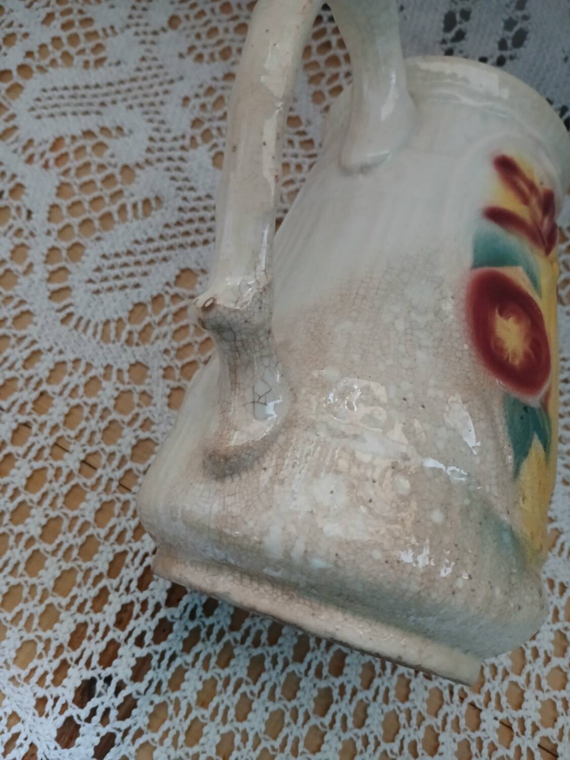 Antique earthenware pitcher