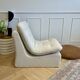 Vintage armchair - cream boucle fabric - 1970s