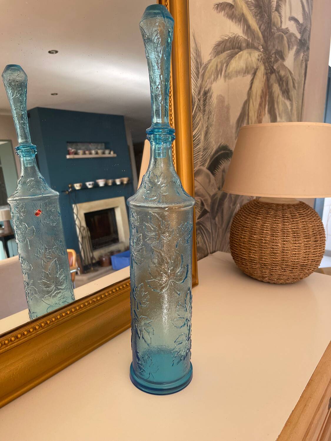 Carafe italienne en verre d’Empoli