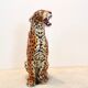 Handmade Italian ceramic leopard sculpture
