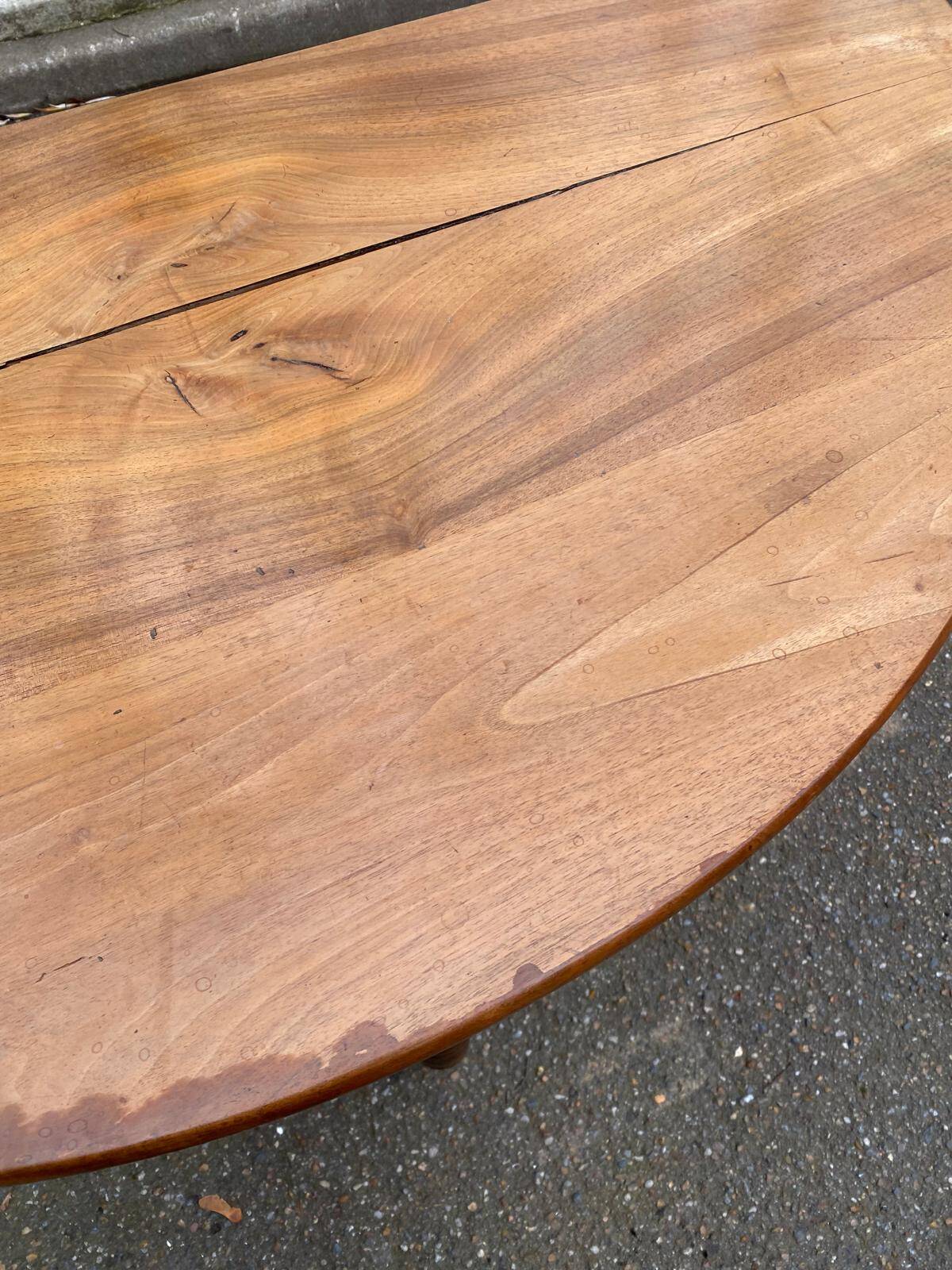 Round extendable dining table with drop leaf, 19th century console table