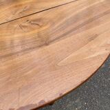 Round extendable dining table with drop leaf, 19th century console table