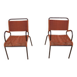 Paire de fauteuils scoubidou vintages.