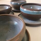 Vintage ceramic sandstone cups and cups Roger Jacques