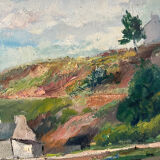 Breton Landscape, oil on canvas, signed Régine David