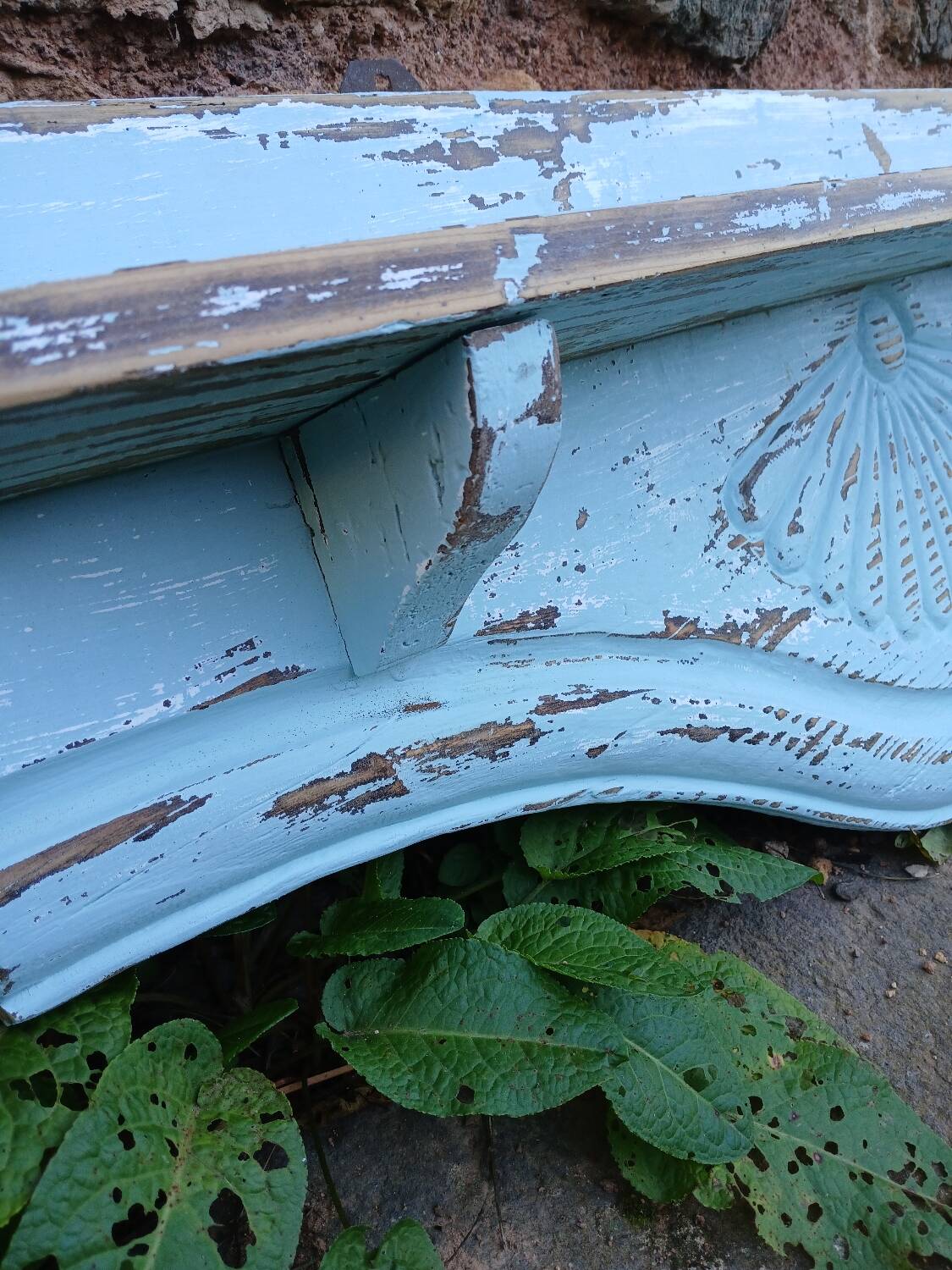 Old wooden wall shelf