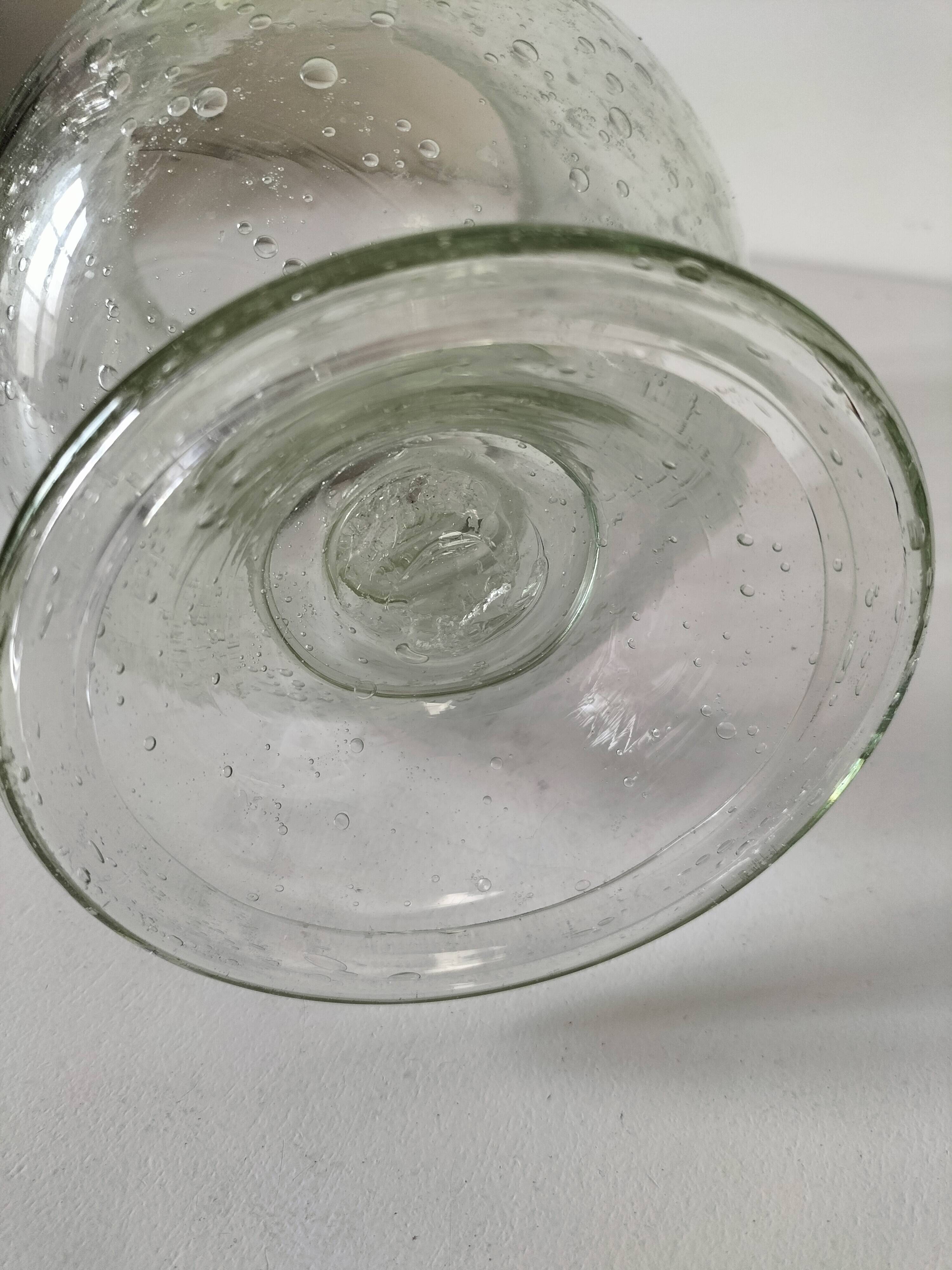 Blown glass bubble photophore, baluster shape – workshop spirit