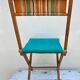 Chaise de pecheur pliante en bois et tissu