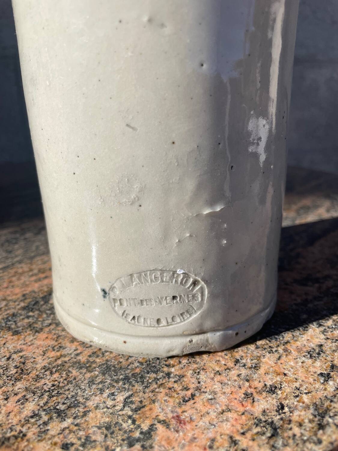 Antique glazed stoneware bottle