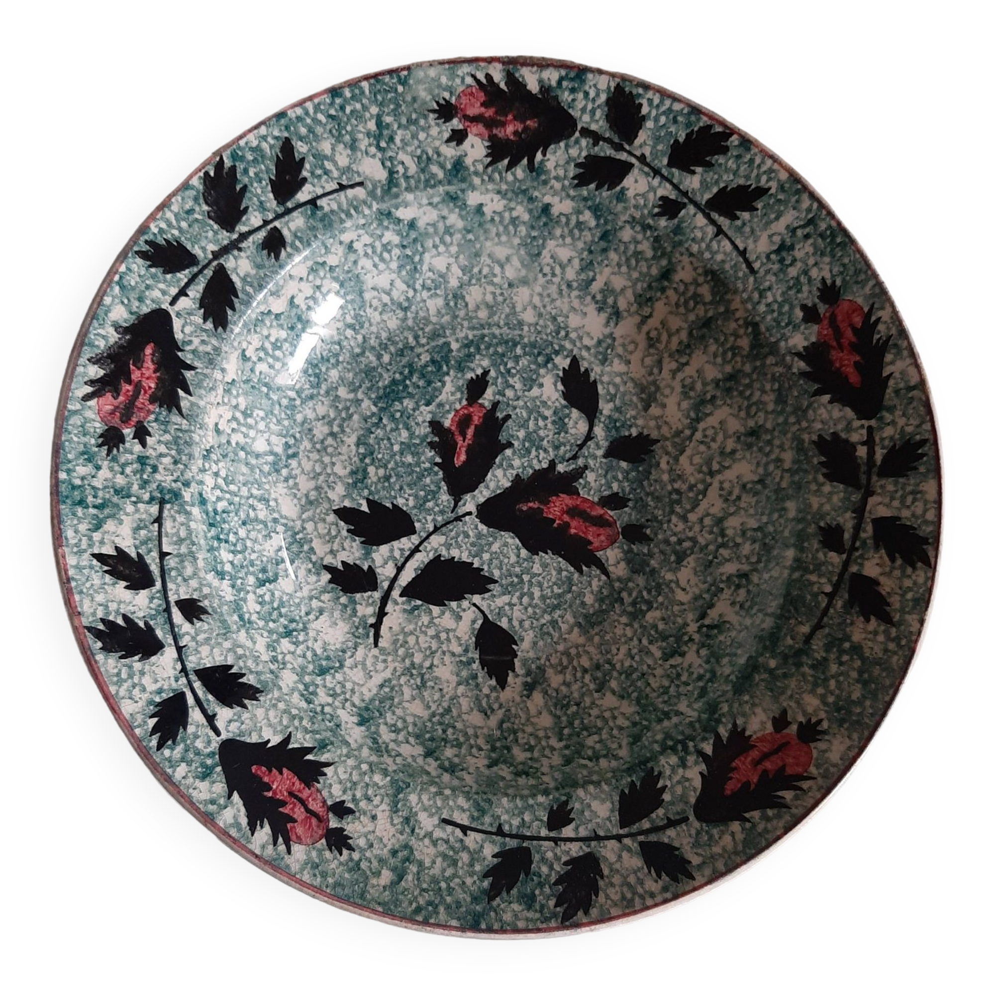 Shallow plate, late 19th century, Gien earthenware.