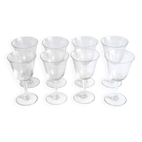 8 chiseled stemmed wine glasses