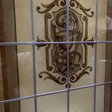 Wooden doors with stained glass