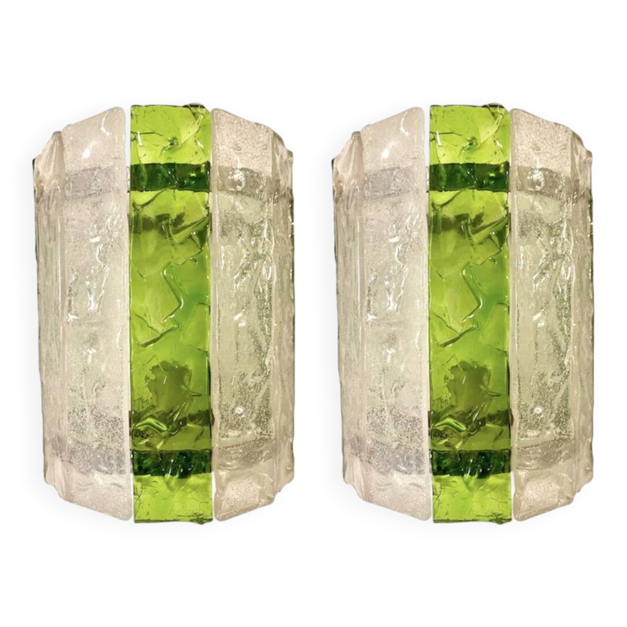 Pair of Murano glass wall lights Abano Poli by Poliarte, Italy 1970