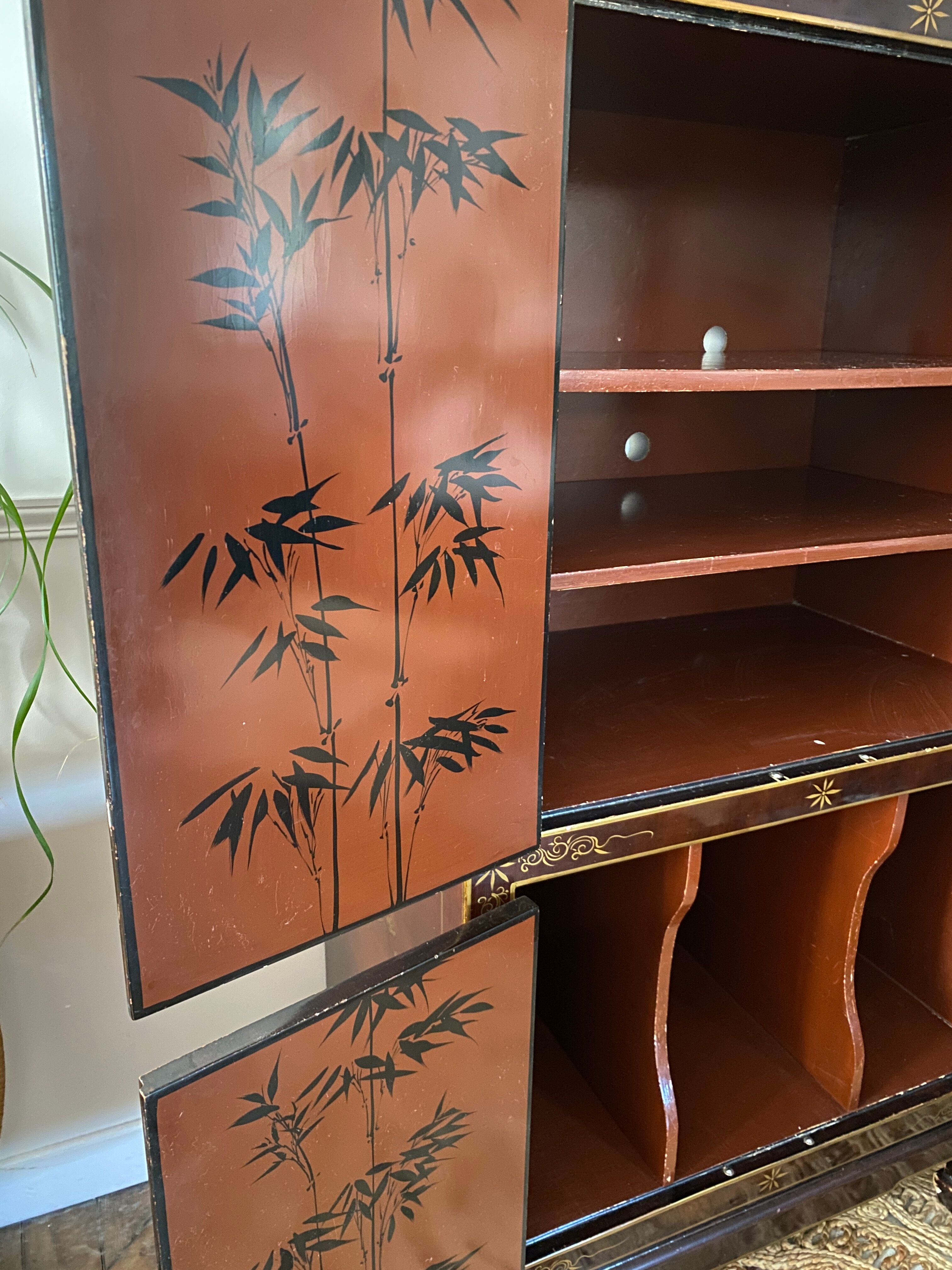 Asian Chinese lacquered sideboard furniture