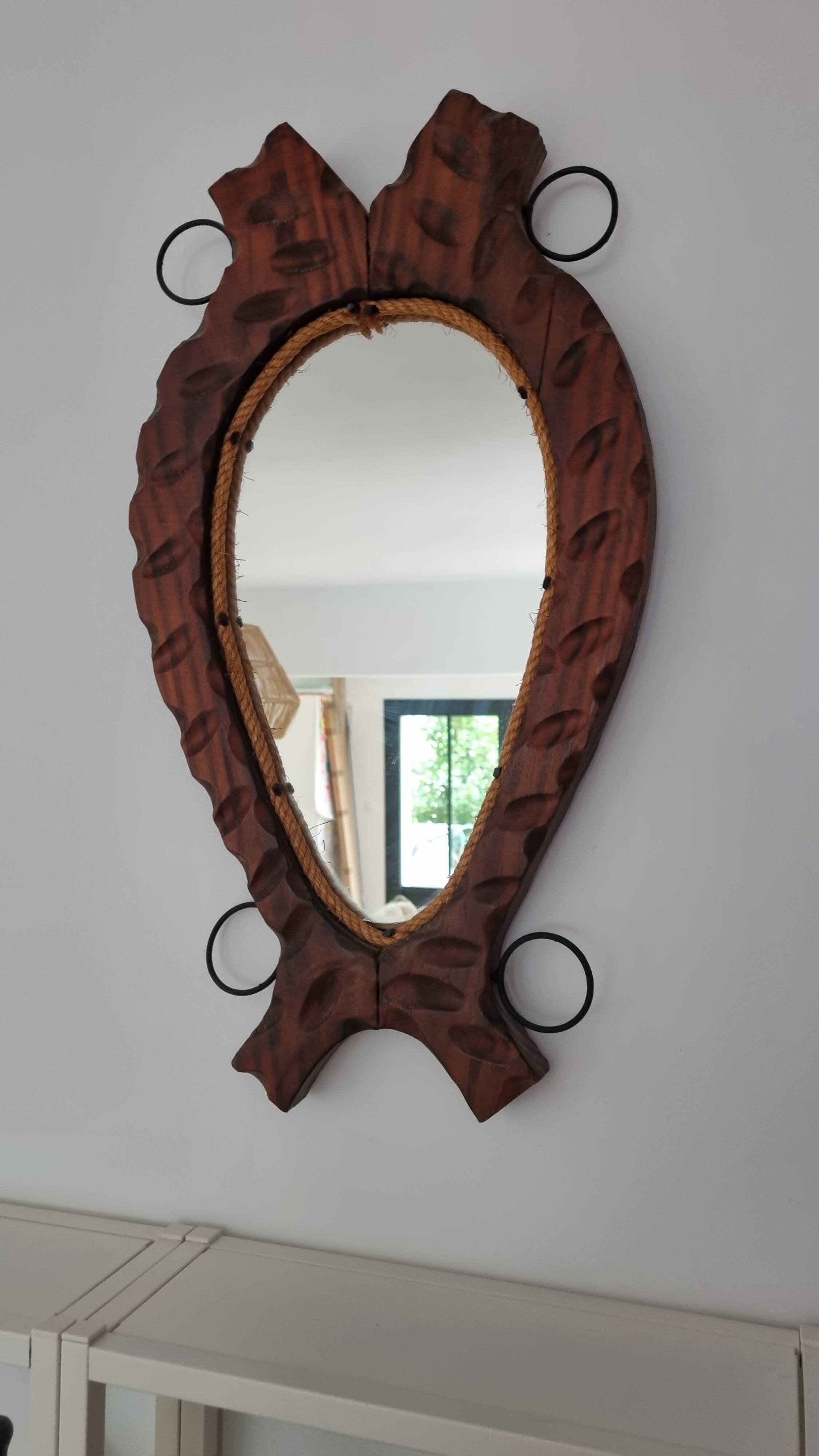 Brutalist vintage mirror