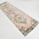 Tapis persan saumon et crème, 82 x 307 cm