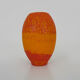 Ovoid Art Nouveau vase with annular neck VAL orange glass paste, Daum Nancy