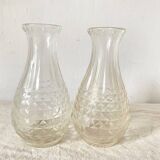Pair of molded glass vases, 1950s
