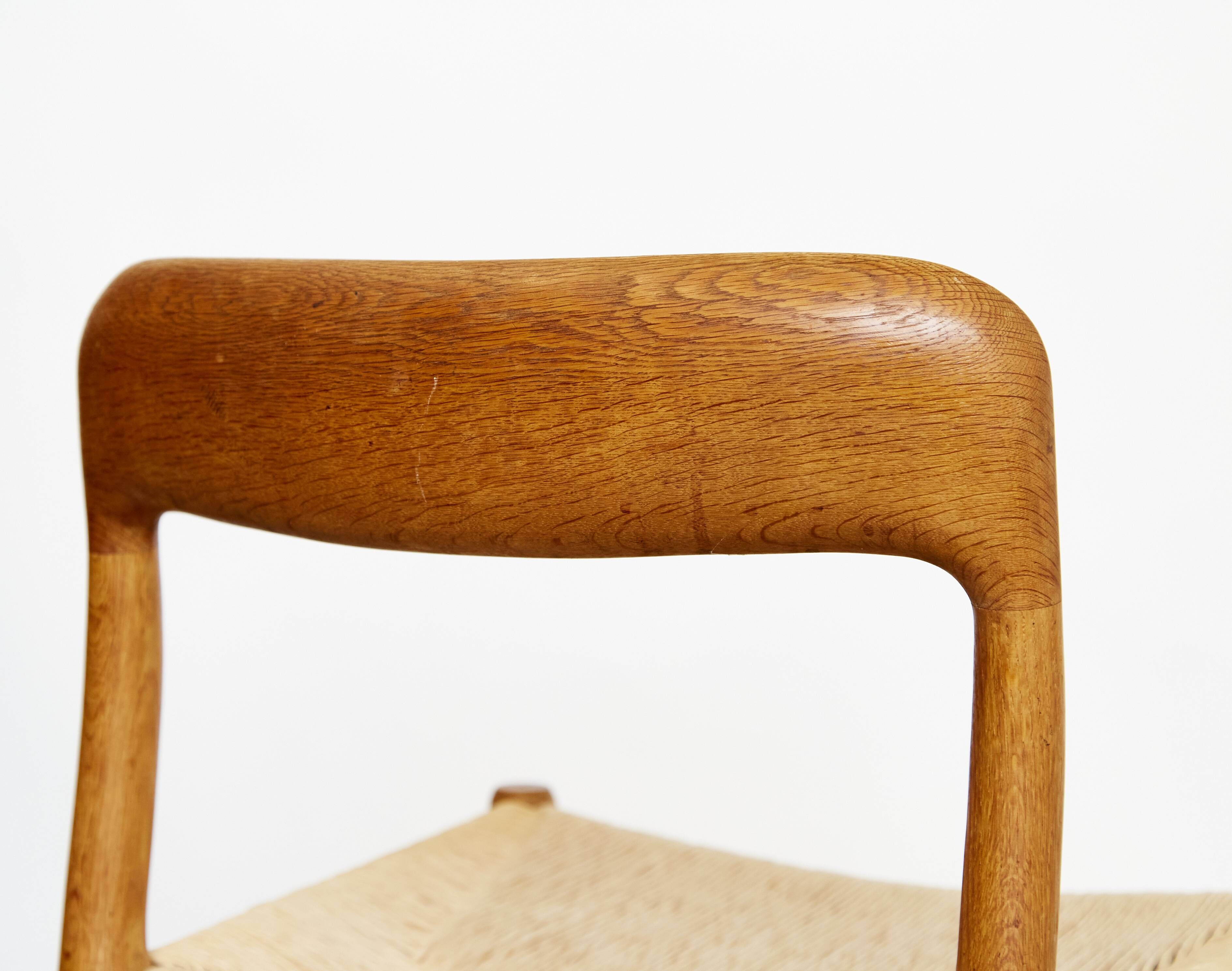 Niels Otto Møller Oak Dining Chair #75 J.L.Møller I Set of Two