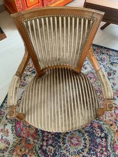 Pair of directoire style armchairs - nobilis fabric