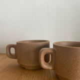 Duo de tasses à café en grès