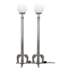 1940s pair of Art Deco chrome floor lamps, Czechoslovakia